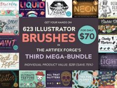 价值70美金AI笔刷大型工具包The Illustrator Brushes Mega-Bundle 3
