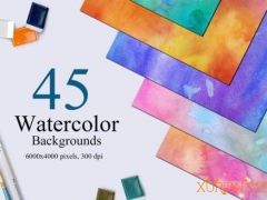 45款水彩纹理背景图45 Watercolor Backgrounds