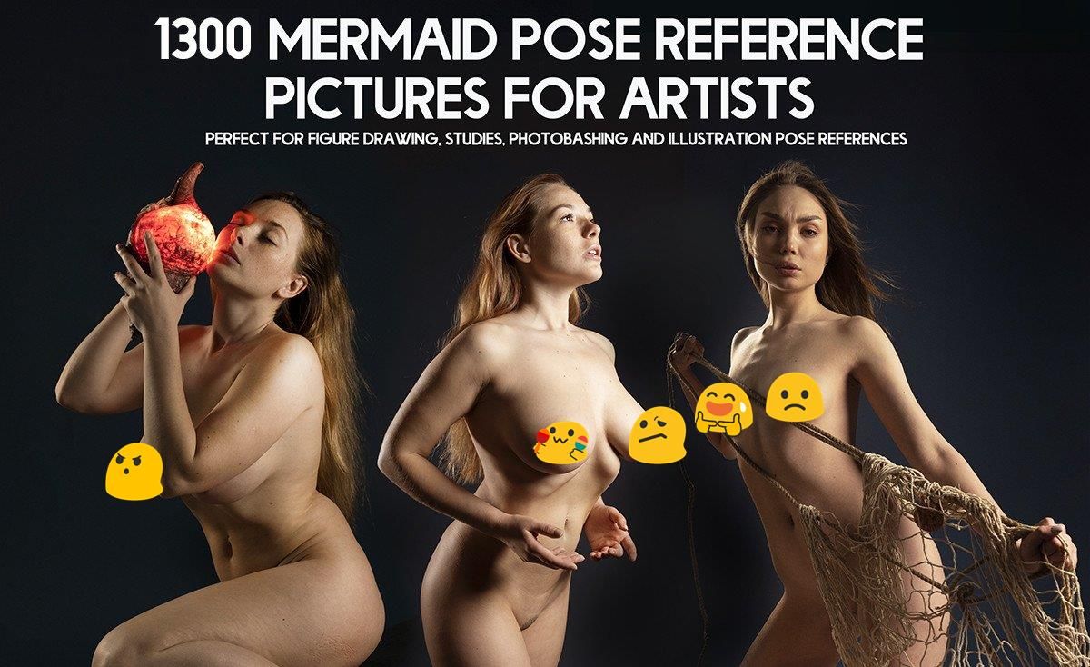 1300+ 女性美人鱼人体姿势艺术高清参考图片集
