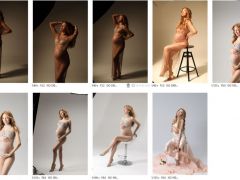9张唯美性感外模美女孕妇棚拍写真RAW原片