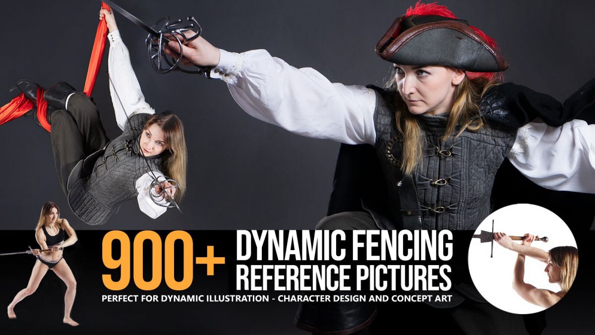 900+ 女性多角度击剑动态战斗姿势高清参考图片集