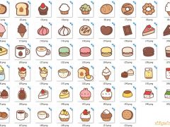 52张可爱卡通食物零食图标PNG透明图片素材
