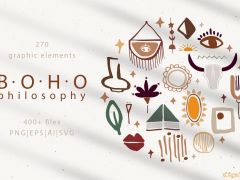 270+波西米亚哲学系列矢量图片集合Boho Philosophy Collection