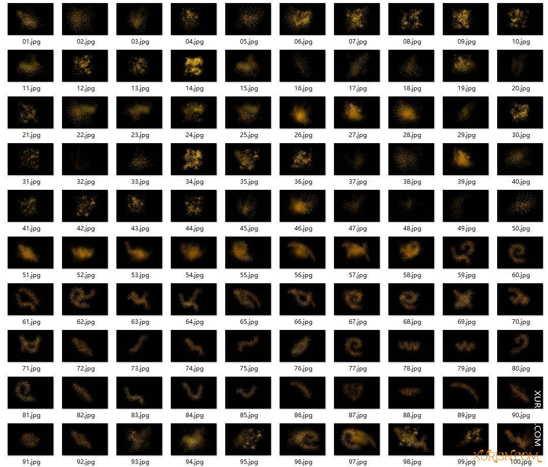 平面素材-100张高清金色粉尘照片叠加素材Golden Dust Photo Overlays(16)