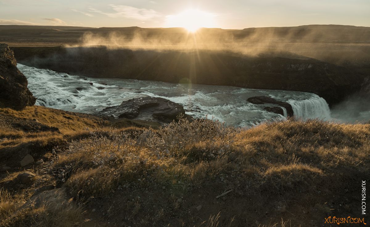平面素材-85张超清冰岛黄金瀑布日落摄影图片集GOLDEN WATERFALL(15)