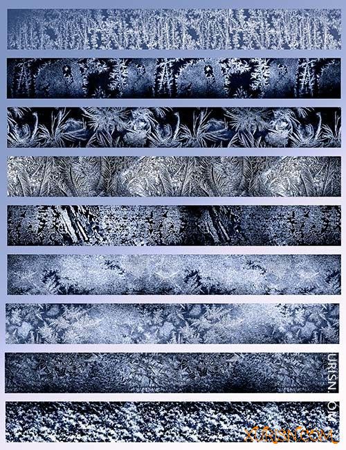 动作预设-120个高分辨率Photoshop美丽的冰晶和清晨霜冻画笔Ron's Frost(10)